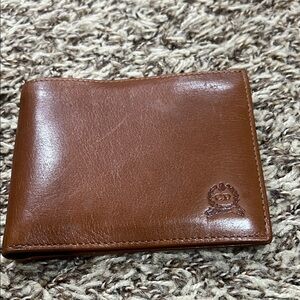 Vintage dead stock Christian Dior brown leather bifold wallet